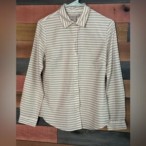 Banana Striped Light Button Up Blouse